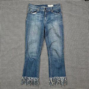 PISTOLA Tallis Comfort Crop Flare High Rise Jeans In Aquarius Fray Size 27